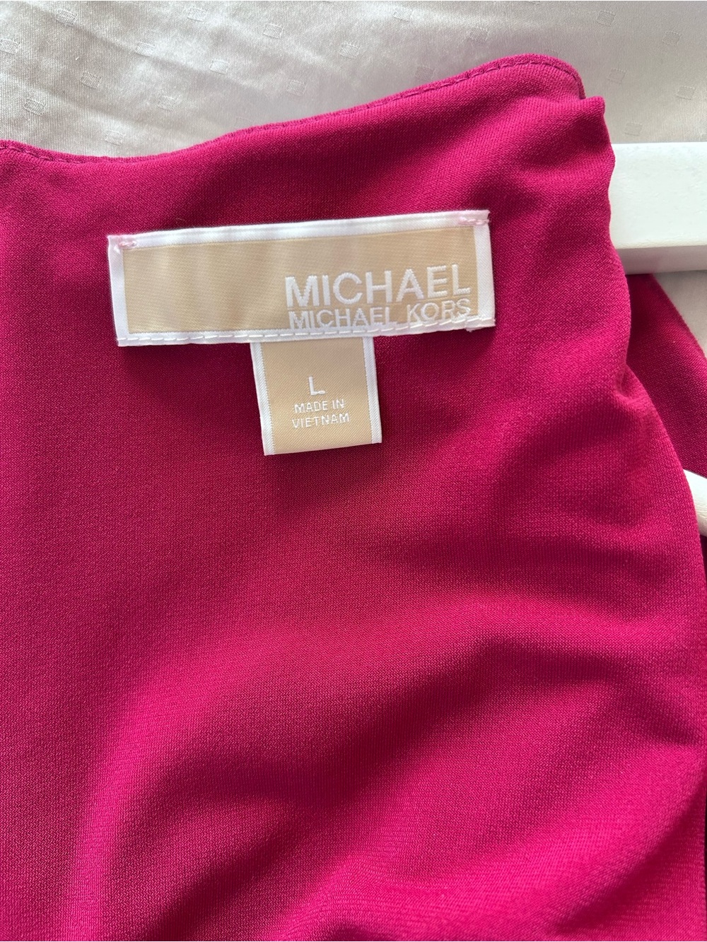 Michael Kors Sleeveless Draped Magenta Midi Dress - Picture 2 of 2